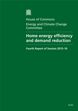 Home Energy Efficiency and Demand Reduction