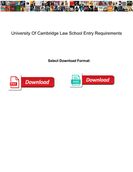 University of Cambridge Law School Entry Requirements