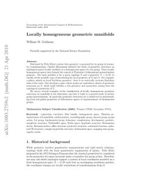 Locally Homogeneous Geometric Manifolds