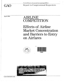 RCED-91-101 Airline Competition