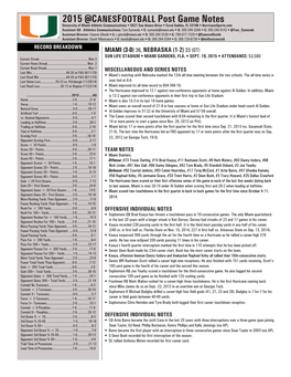 2015 @CANESFOOTBALL Post Game Notes