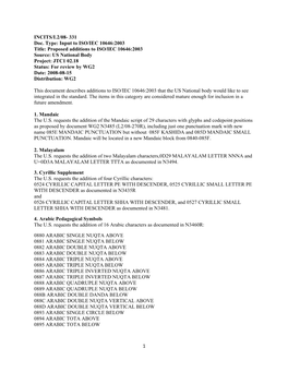 331 Doc. Type: Input to ISO/IEC 10646:2003 Title