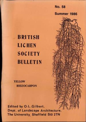 British Lichen Society Bulletin