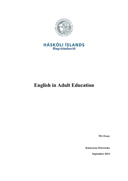 English in Adult Education