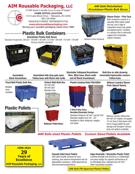 Plastic Bulk Containers AIM Reusable Packaging, LLC Plastic Pallets