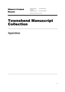 Townshend Manuscript Collection