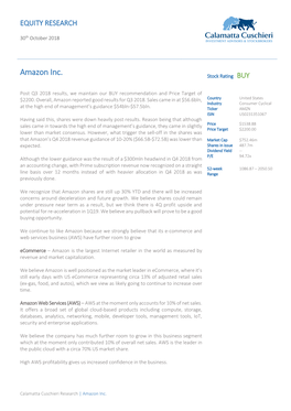 Amazon Inc. Stock Rating BUY