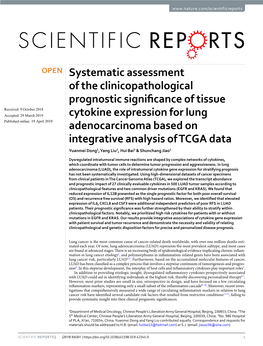 Systematic Assessment of the Clinicopathological Prognostic