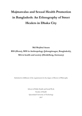 Majmawalas and Sexual Health Promotion in Bangladesh: an Ethnography of Street Healers in Dhaka City