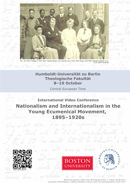 Nationalism and Internationalism in the Young Ecumenical Movement, 1895–1920S