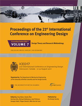 Proceedings of the 21St International Conference on Engineering Design