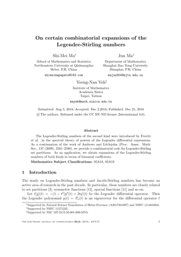 On Certain Combinatorial Expansions of the Legendre-Stirling Numbers