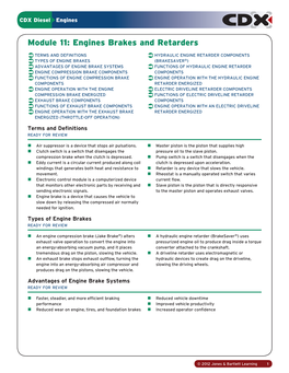 Module 11: Engines Brakes and Retarders