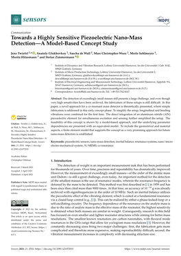 Towards a Highly Sensitive Piezoelectric Nano-Mass Detection—A Model-Based Concept Study