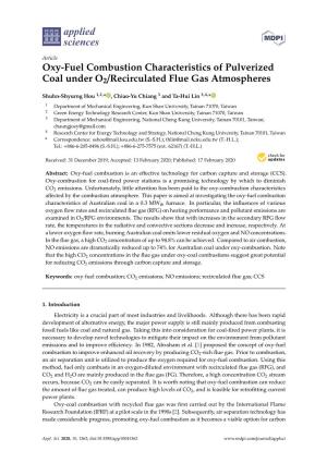 Oxy-Fuel Combustion Characteristics of Pulverized Coal Under O2/Recirculated Flue Gas Atmospheres
