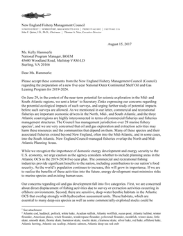 New England Fishery Management Council 50 WATER STREET | NEWBURYPORT, MASSACHUSETTS 01950 | PHONE 978 465 0492 | FAX 978 465 3116 John F