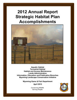 2012 Strategic Habitat Plan Annual Report