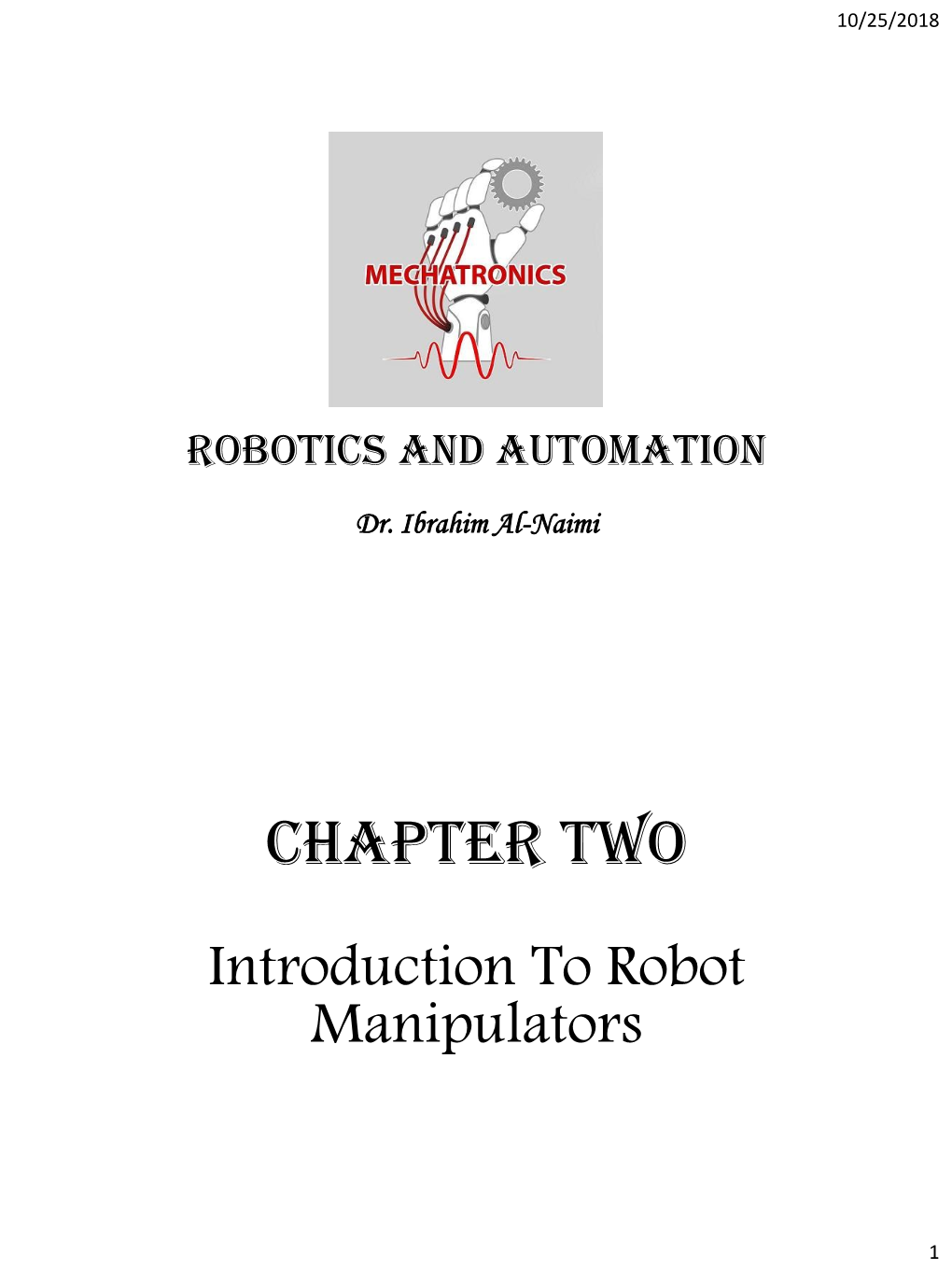 Robotics and Automation