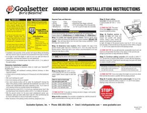 Ground Anchor Installation Instructions