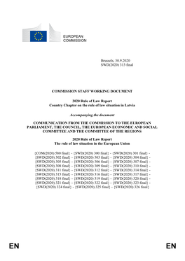 EUROPEAN COMMISSION Brussels, 30.9.2020 SWD(2020) 313 Final COMMISSION STAFF WORKING DOCUMENT 2020 Rule of Law Report Country C