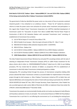 Brief Detail of 132 Kv D/C Badaun Ujhani