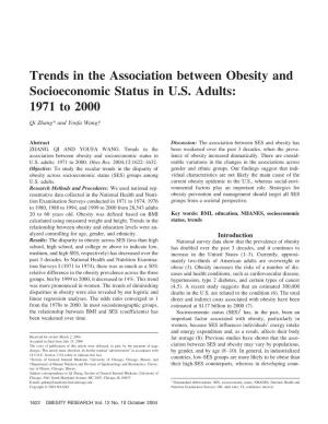 Trends in the Association Between Obesity and Socioeconomic Status in U.S