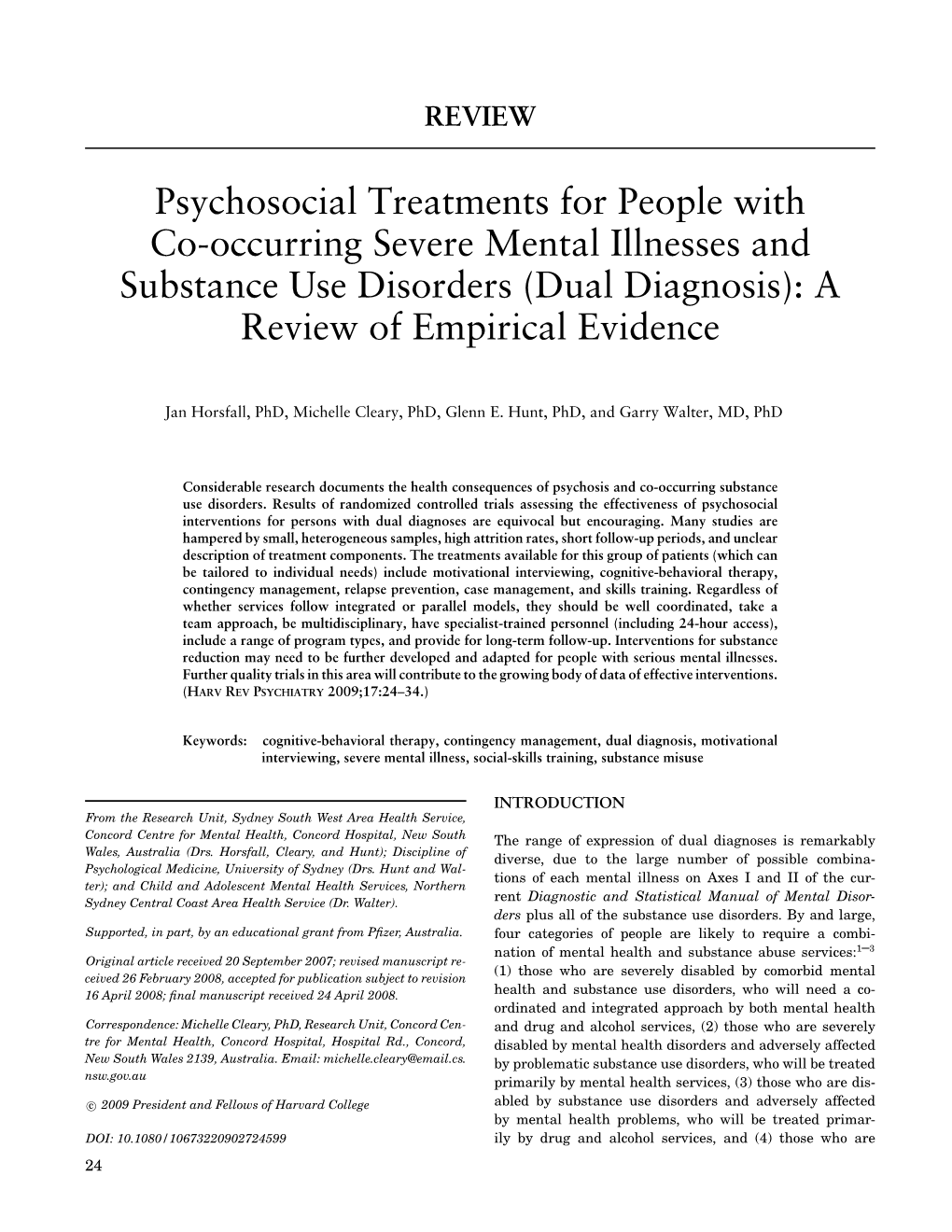 Dual Diagnosis): a Review of Empirical Evidence