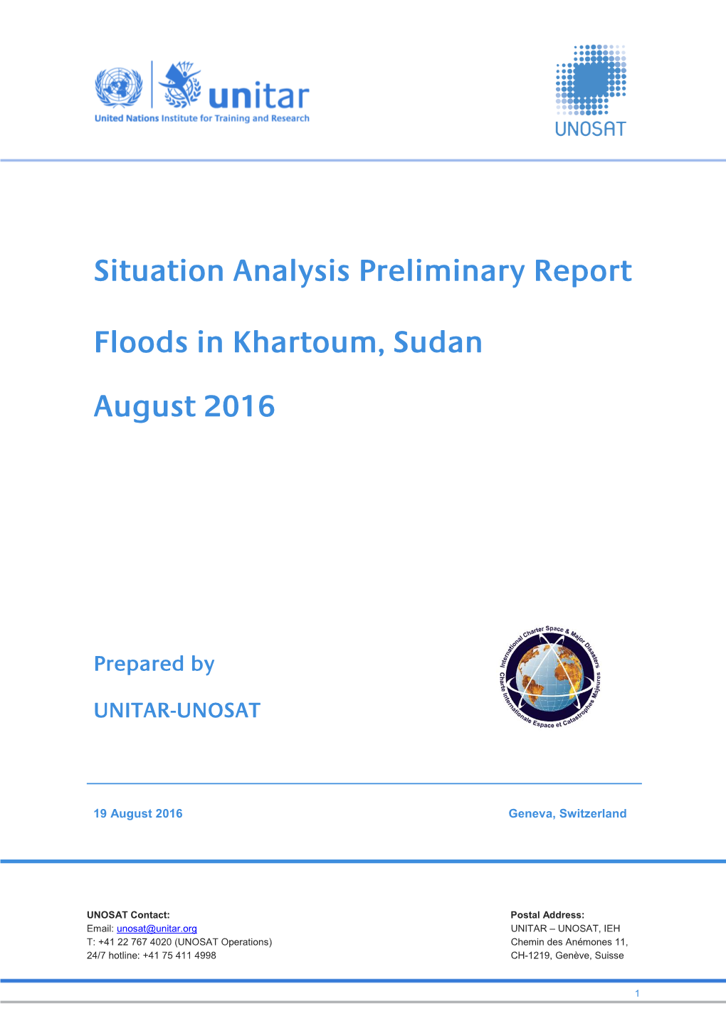 Situation Analysis Preliminary Report Floods in Khartoum, Sudan August