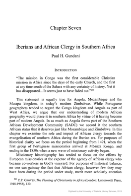Chapter Seven Iberians and African Clergy in Southern Africa