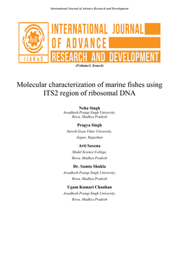Molecular Characterization of Marine Fishes Using ITS2 Region of Ribosomal DNA