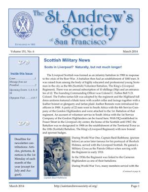 Scottish Military News Scots in Liverpool? Naturally, but Not Much Longer!