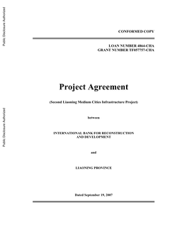 Project Agreement