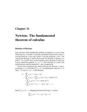 Newton: the Fundamental Theorem of Calculus