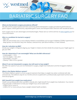 Bariatric Surgery Faq