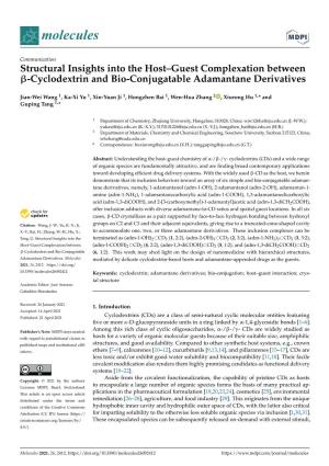 Cyclodextrin and Bio-Conjugatable Adamantane Derivatives