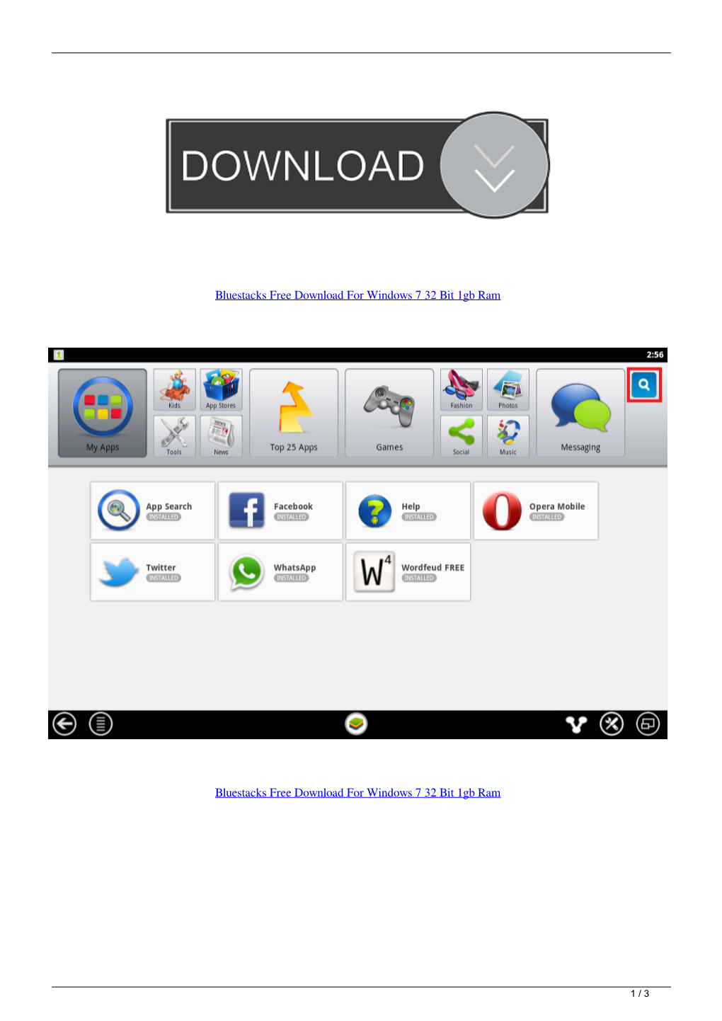 Bluestacks Free Download for Windows 7 32 Bit 1Gb Ram
