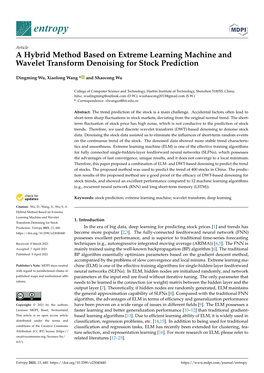 A Hybrid Method Based on Extreme Learning Machine and Wavelet Transform Denoising for Stock Prediction
