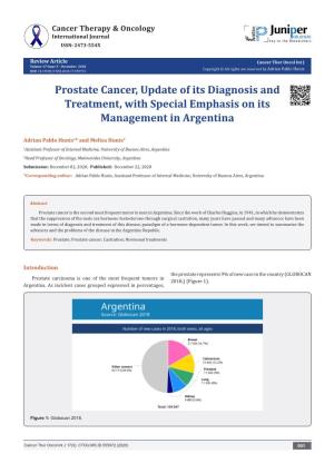 Prostate Cancer, Update of Its Diagnosis and Treatment, with Special Emphasis on Its Management in Argentina