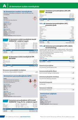 A | Di-Ammonium Oxalate Monohydrate