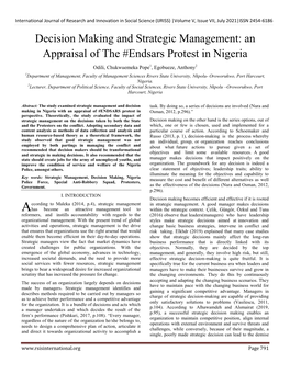 An Appraisal of the #Endsars Protest in Nigeria