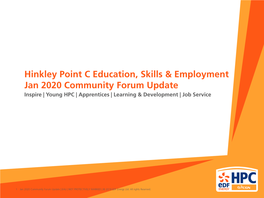 Hinkley Point C Education, Skills & Employment Jan 2020 Community