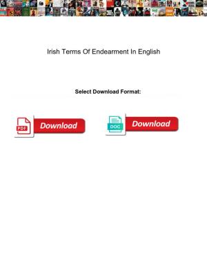 Irish Terms of Endearment in English