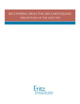 Recovering from the Java Earthquake: Perceptions of the Affected TABLE of CONTENTS