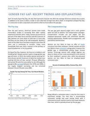 Gender Pay Gap: Recent Trends and Explanations