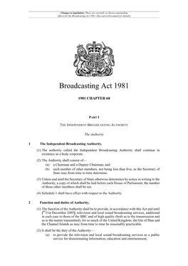 Broadcasting Act 1981