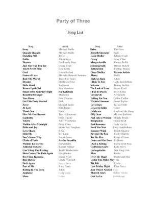 PO3 Song List