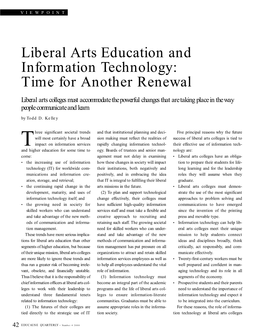Liberal Arts Education and Information Technology