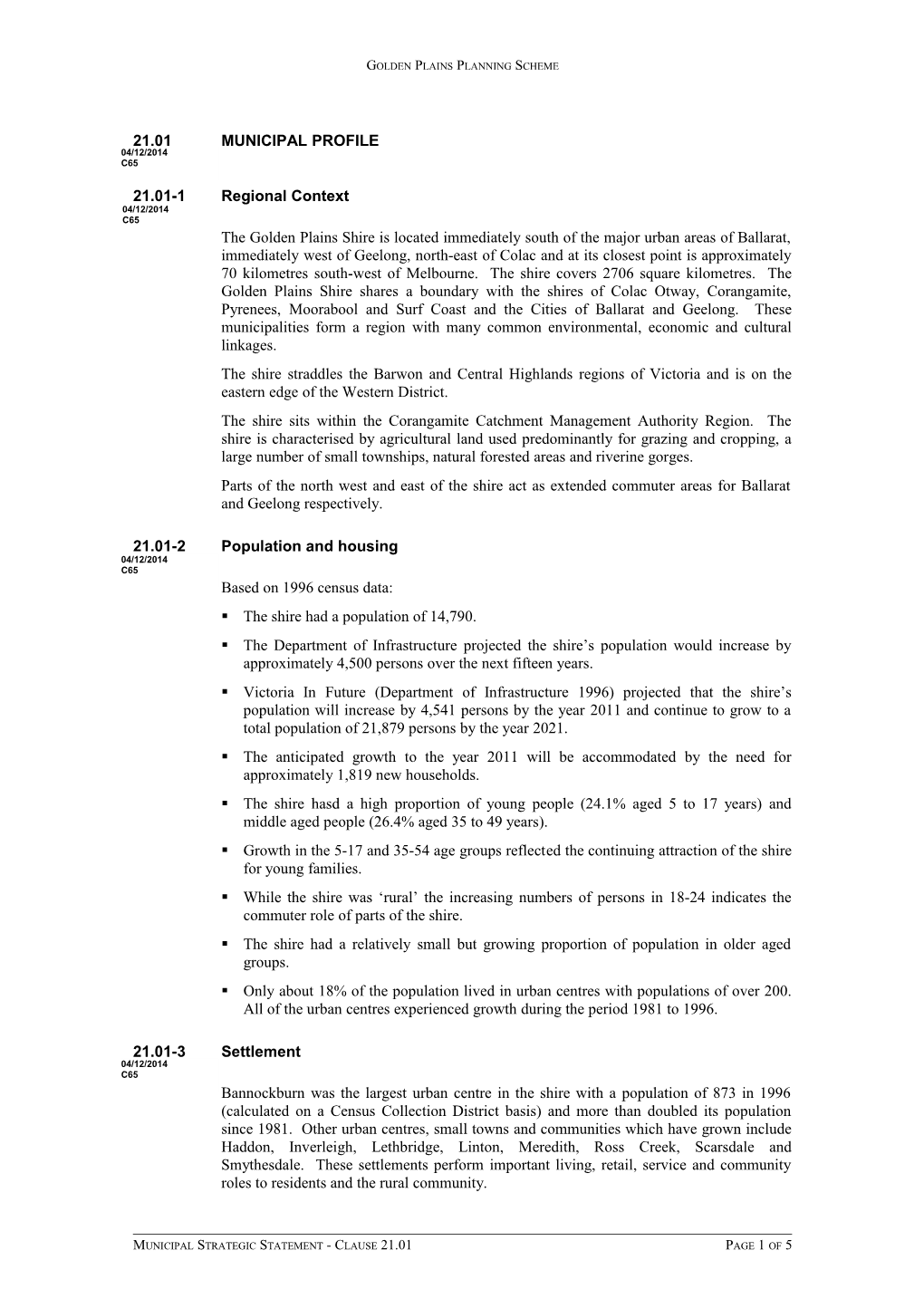 Golden Plains Planning Scheme s1