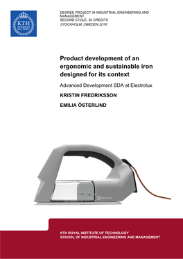 Product Development of an Ergonomic and Sustainable Iron Designed for Its Context
