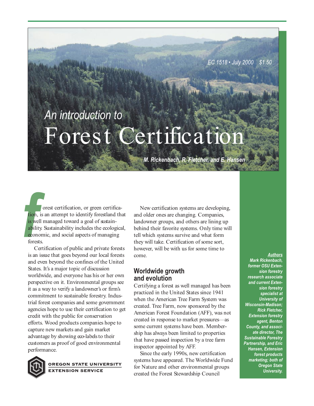 An Introduction to Forest Certification
